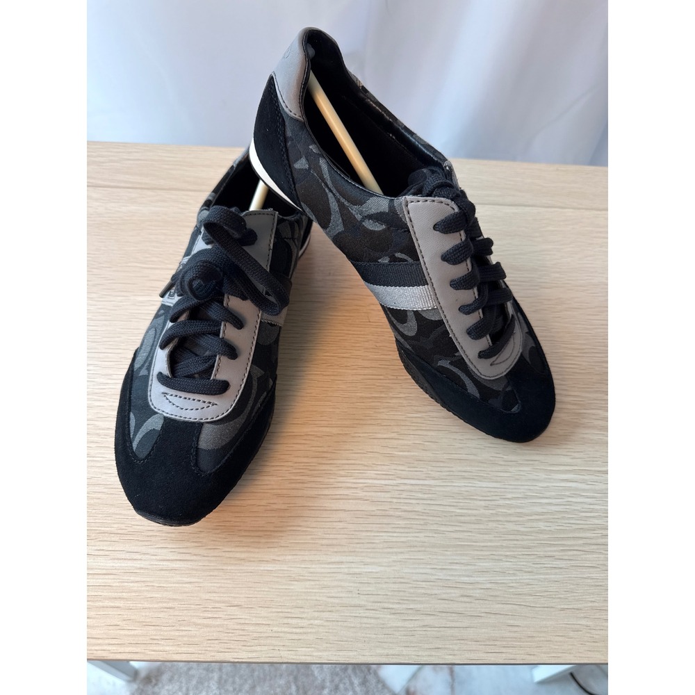 NIB Coach Kinsley 12CM Optic S Black Sneakers Shoes Size 8